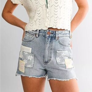 Wrangler patchwork jean shorts